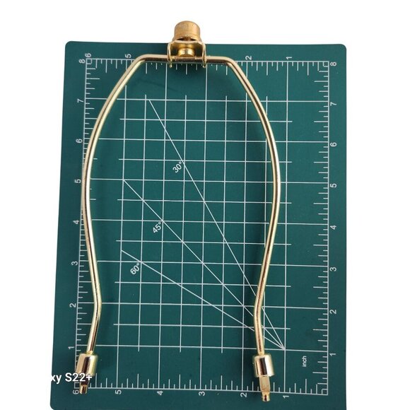 White Lamp Shade With Gold Harp Fitting Parts 13.5" Diameter X 10" Height - Picture 9 of 11